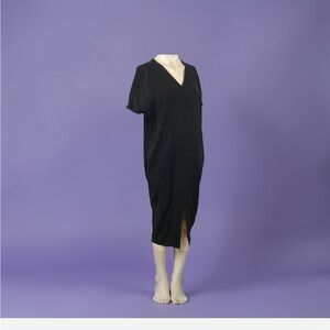 J. Crew Universal Standard black short  sleeve midi dress Sz 4 6